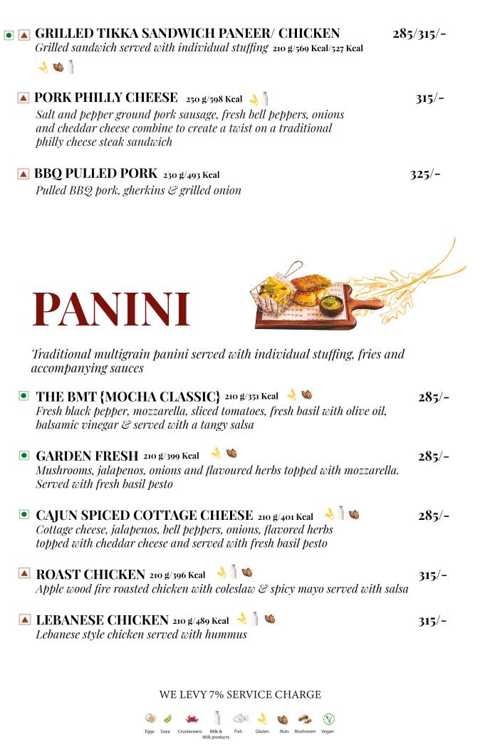 Mocha Cafe & Bar menu