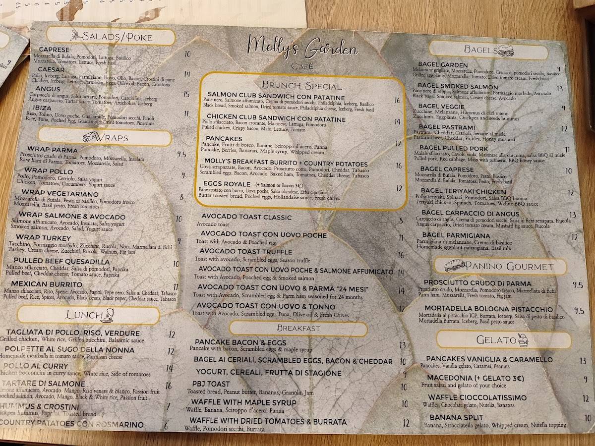 Menu di Molly's Garden Cafè 