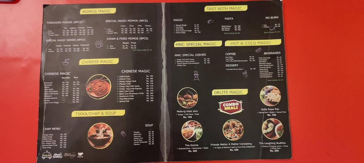 Momo Magic Cafe menu