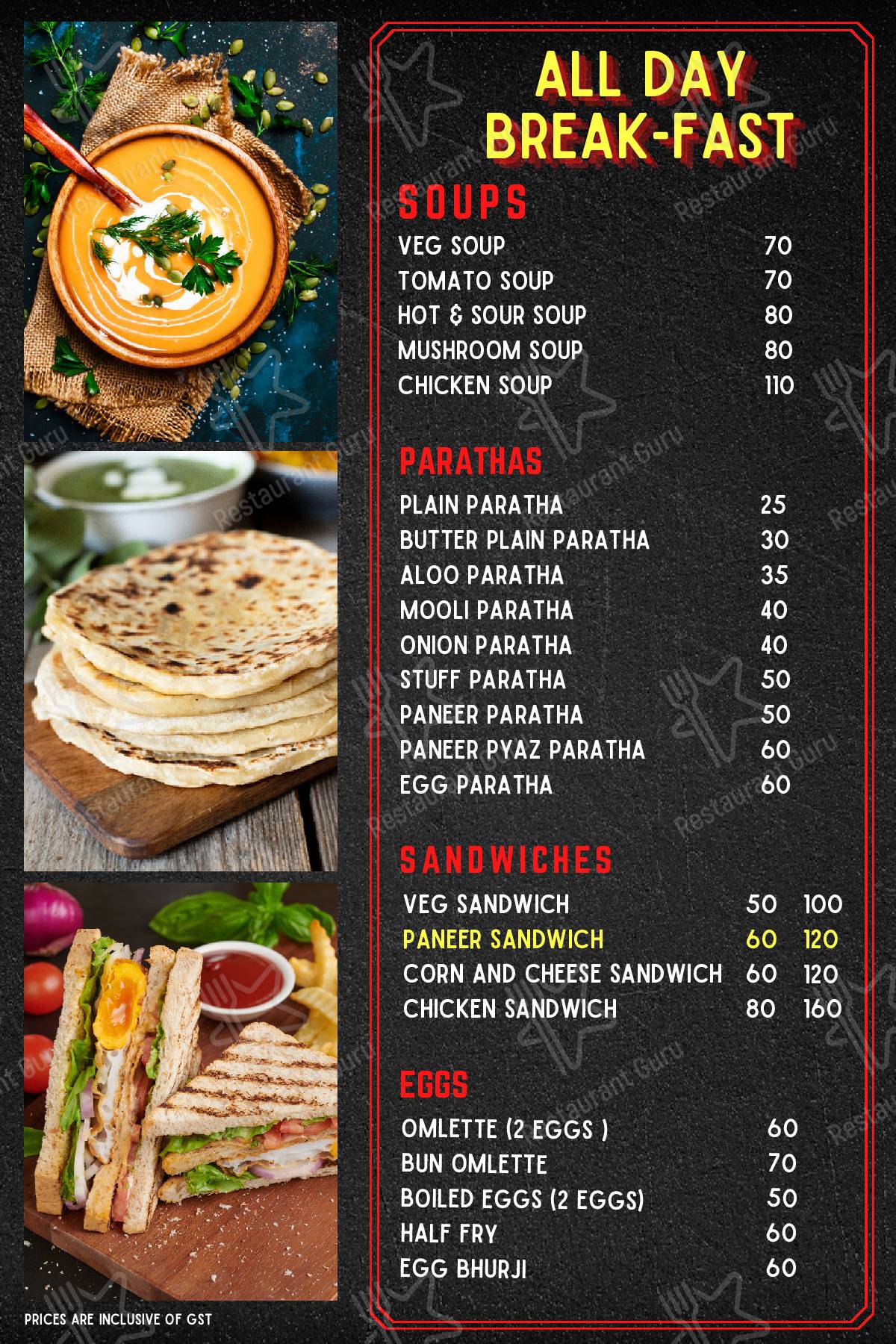 Cafe On the Rocks Pithoragarh menu