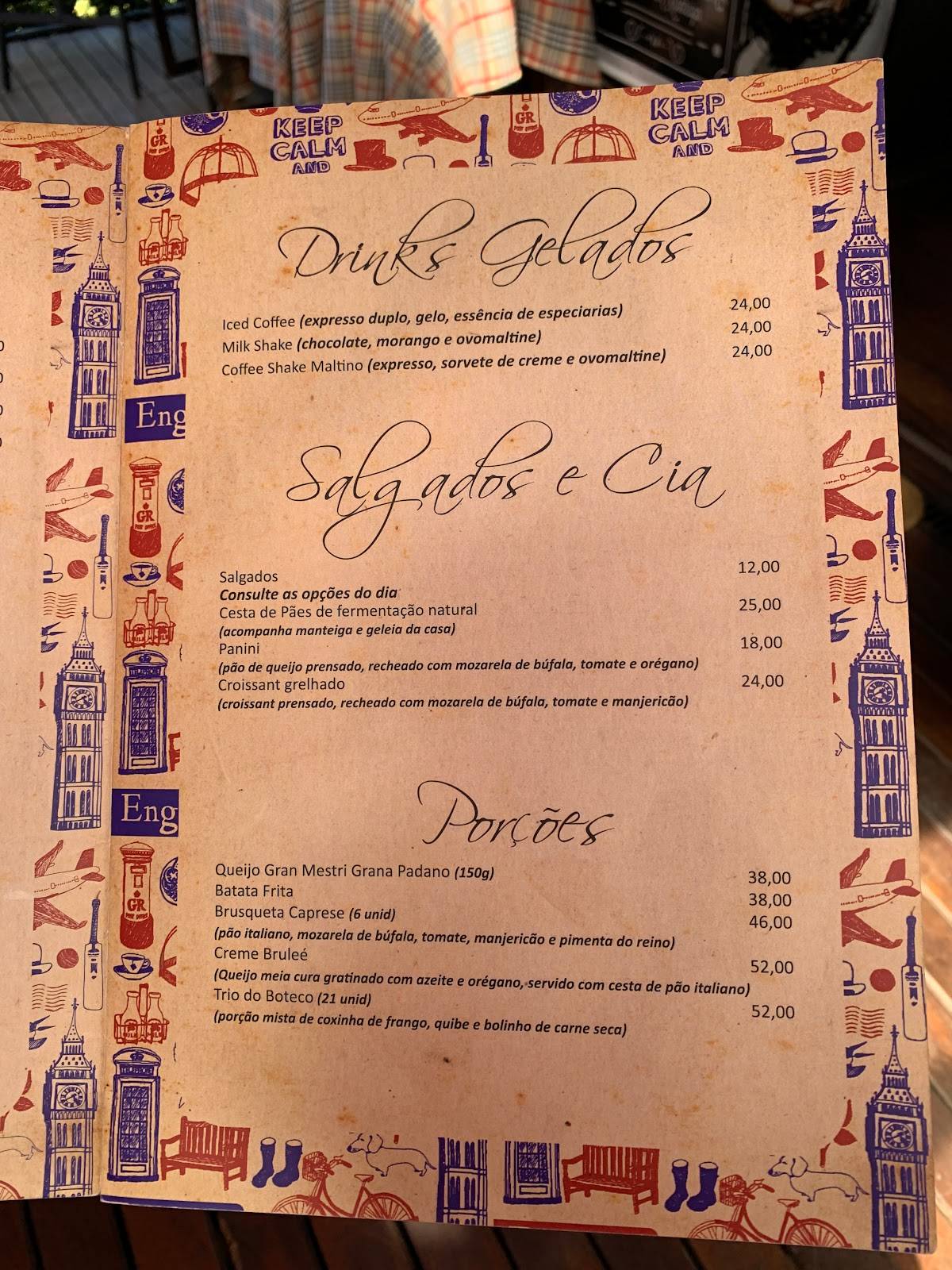 Café Palácio Campos do Jordão cardápio