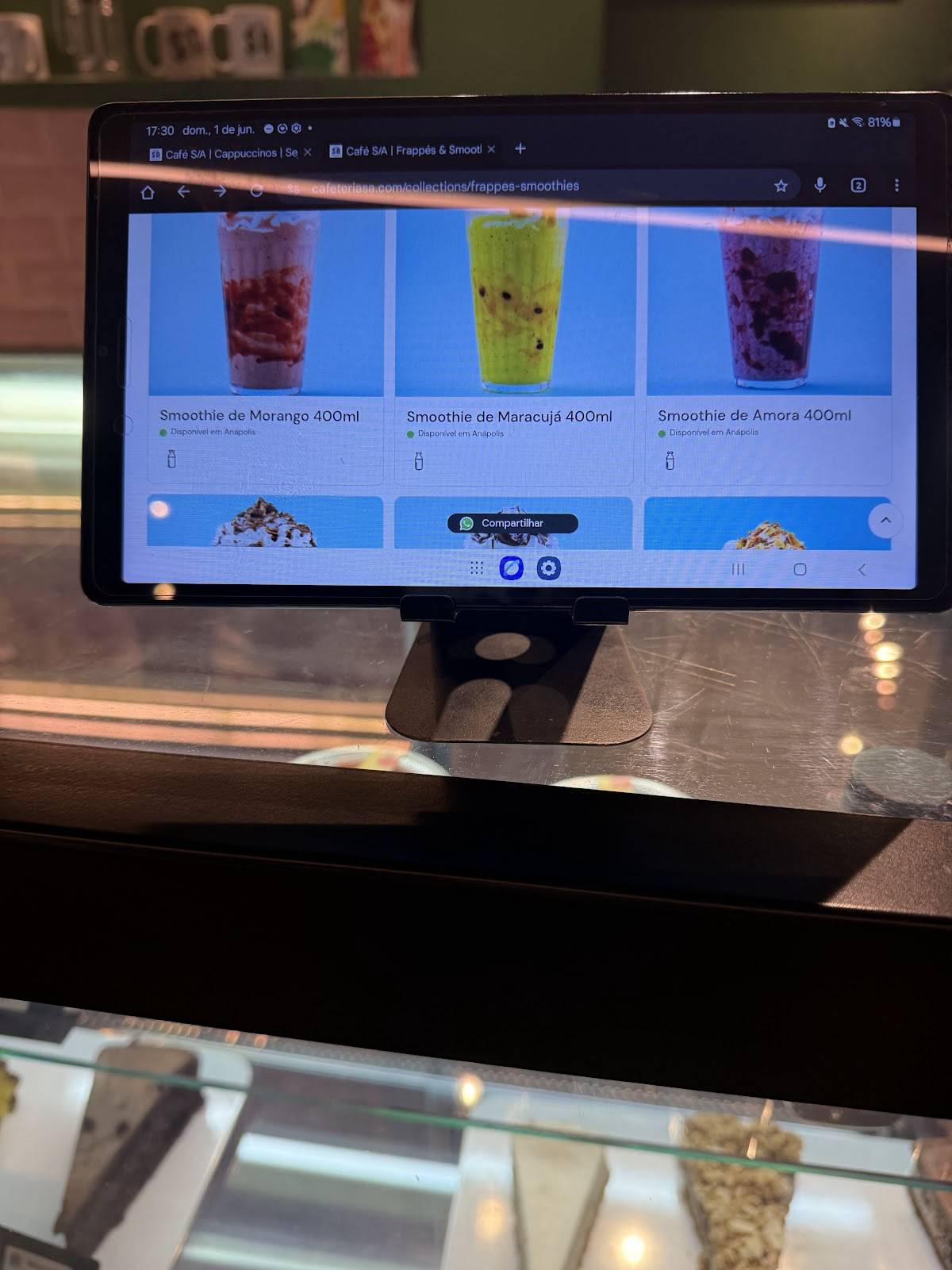 Café S/a Anápolis cardápio