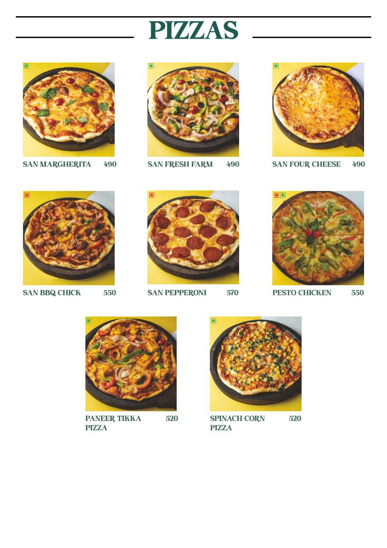 Cafe Sandoz - Vagator, Goa menu