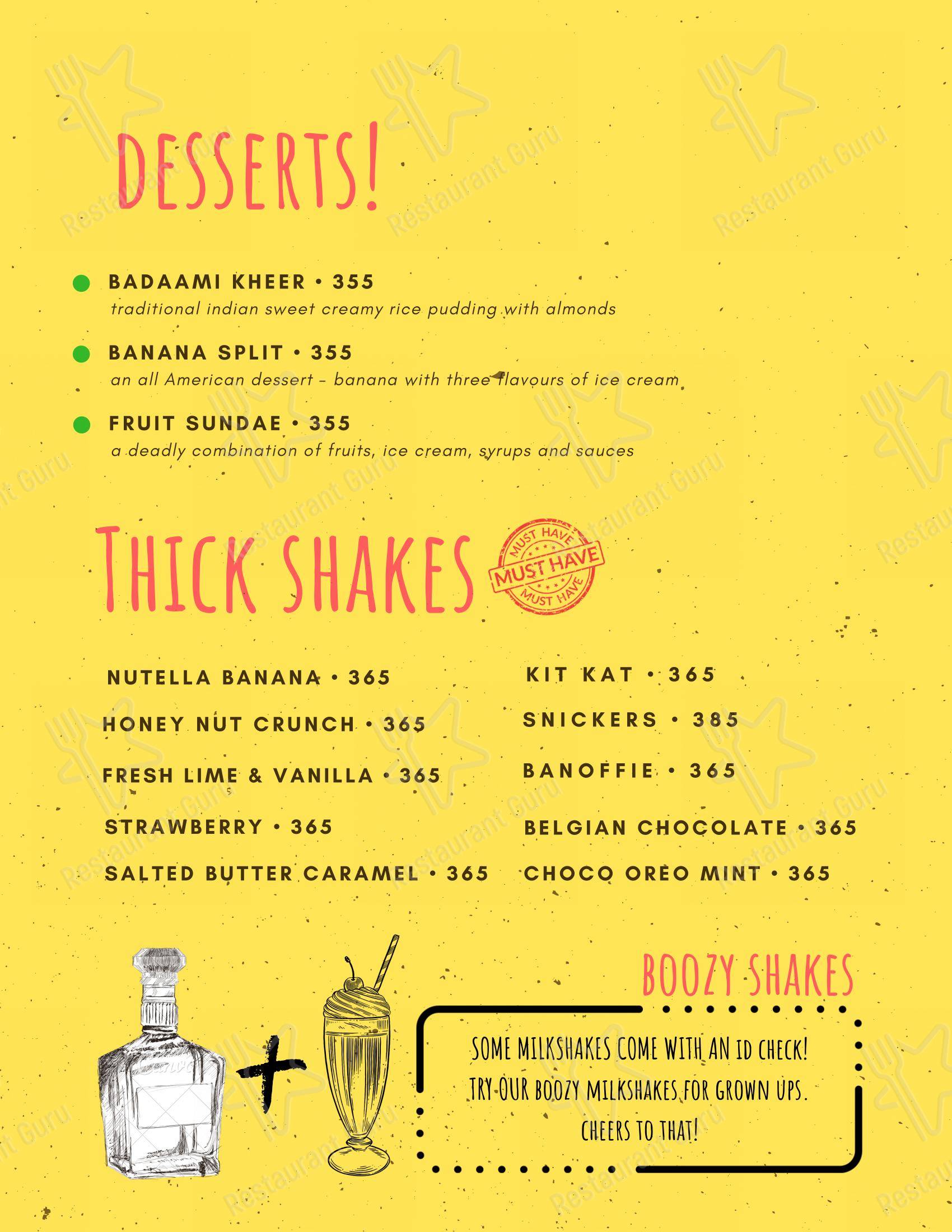 Cafe Simla Times : Cafe, Biergarten & Bar on the Mall Road Shimla ( Awarded Most Instagrammable Cafe of Himachal) in Shimla - Menu