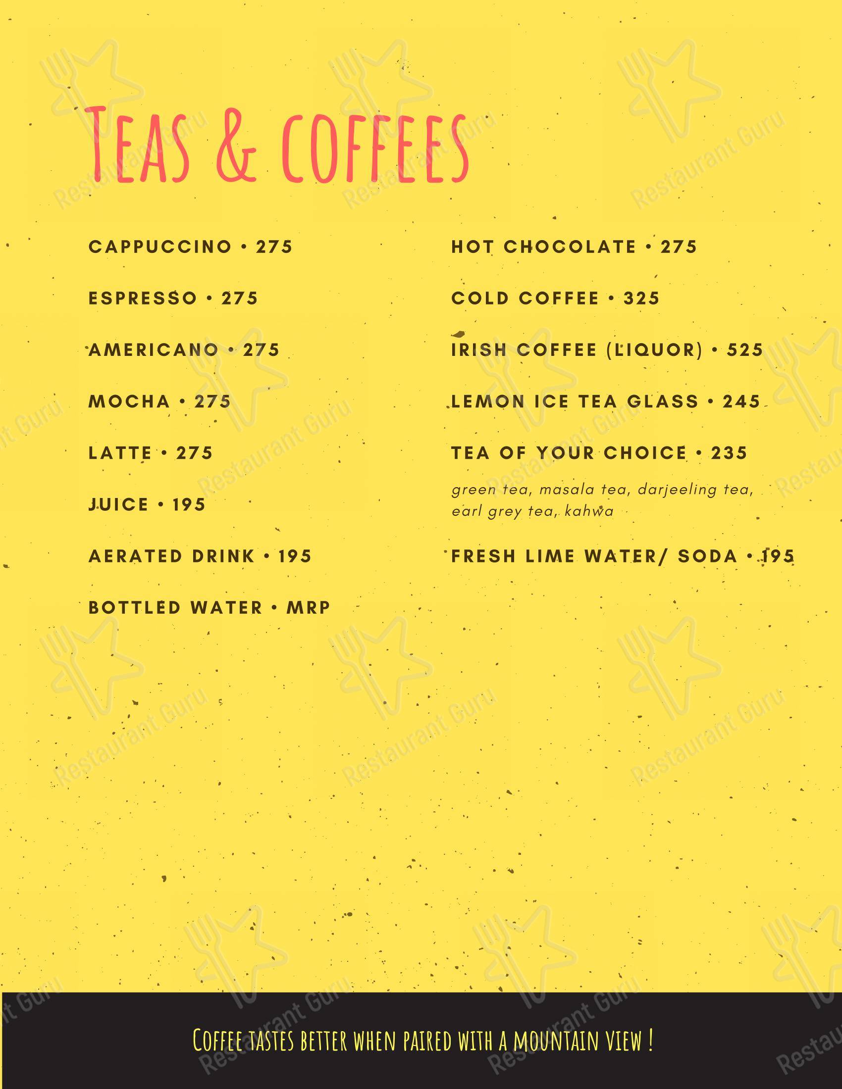Cafe Simla Times : Cafe, Biergarten & Bar on the Mall Road Shimla ( Awarded Most Instagrammable Cafe of Himachal) - Menu