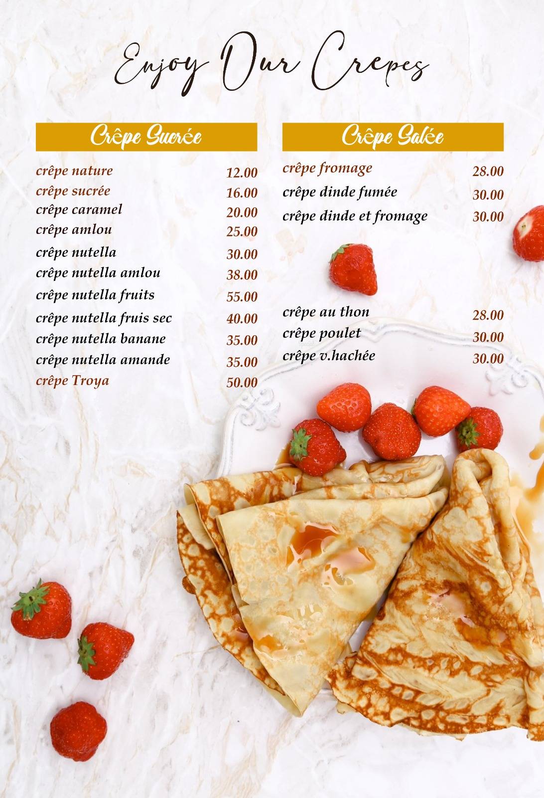 Menu de Café Snack Troya Castillejos