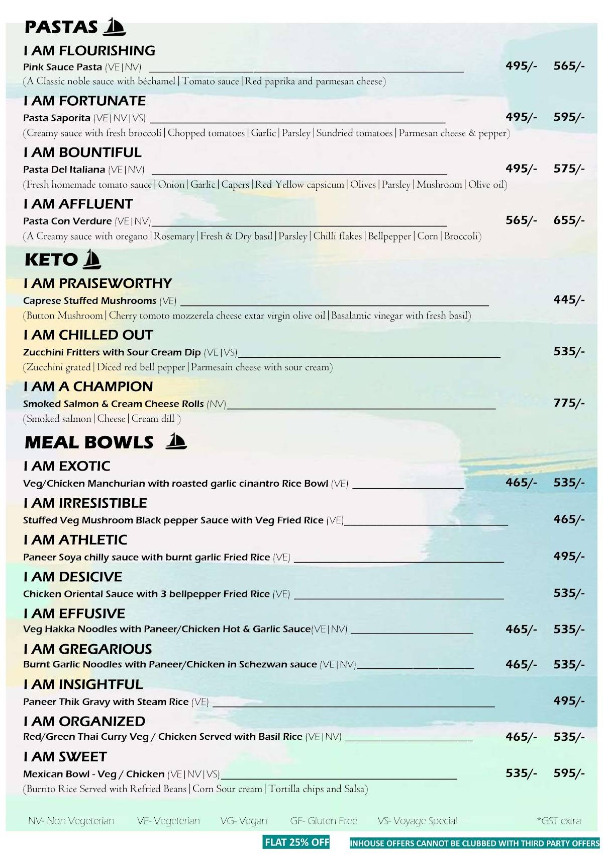 Cafe - The Voyage menu