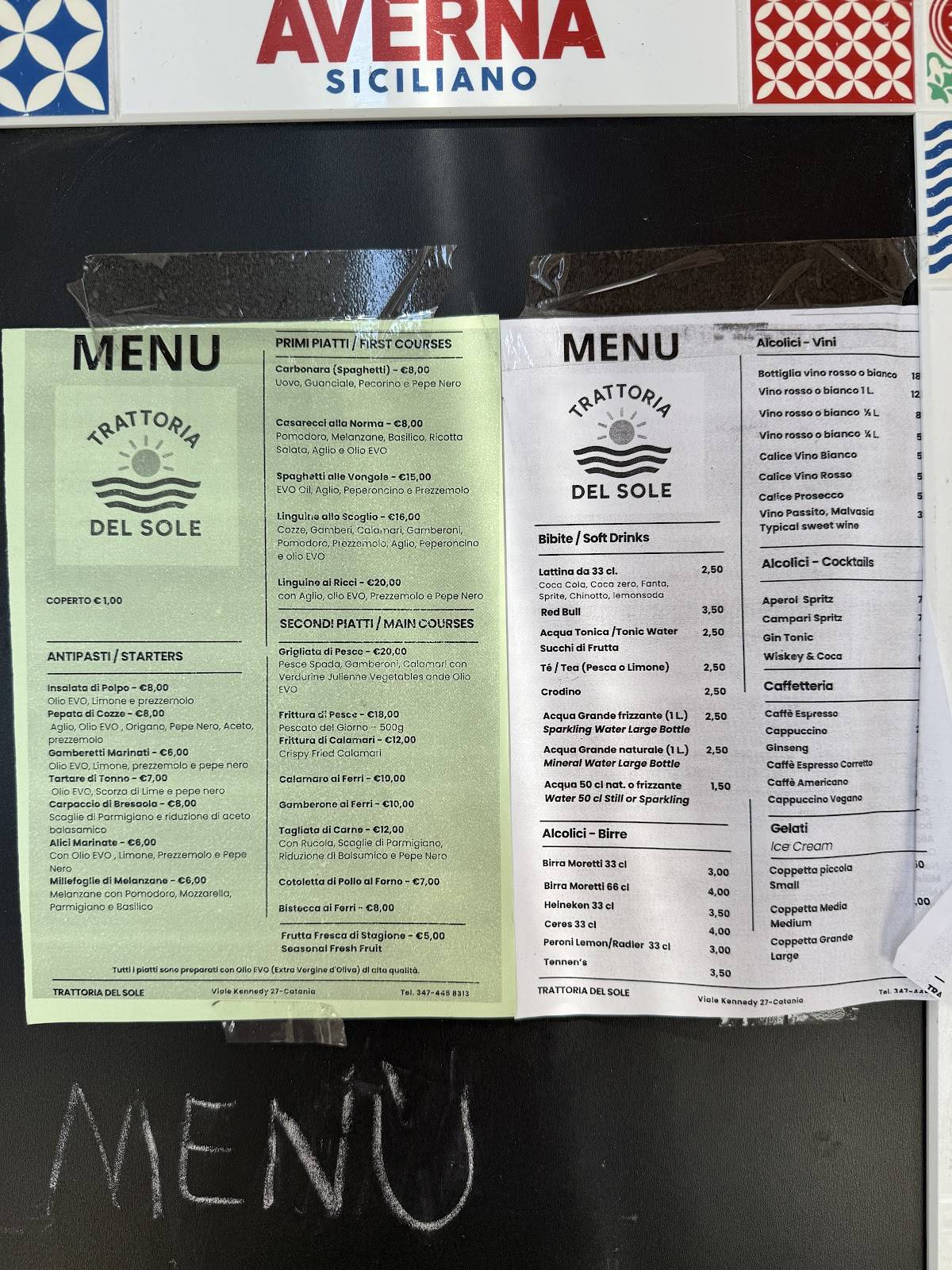 Menu di Trattoria del Sole 