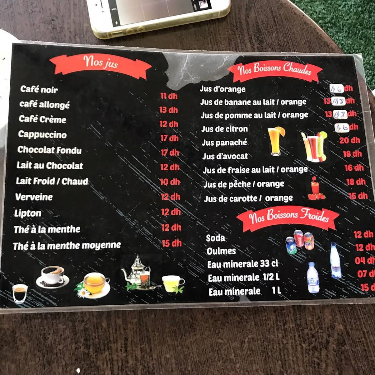 Menu de Café Voila !