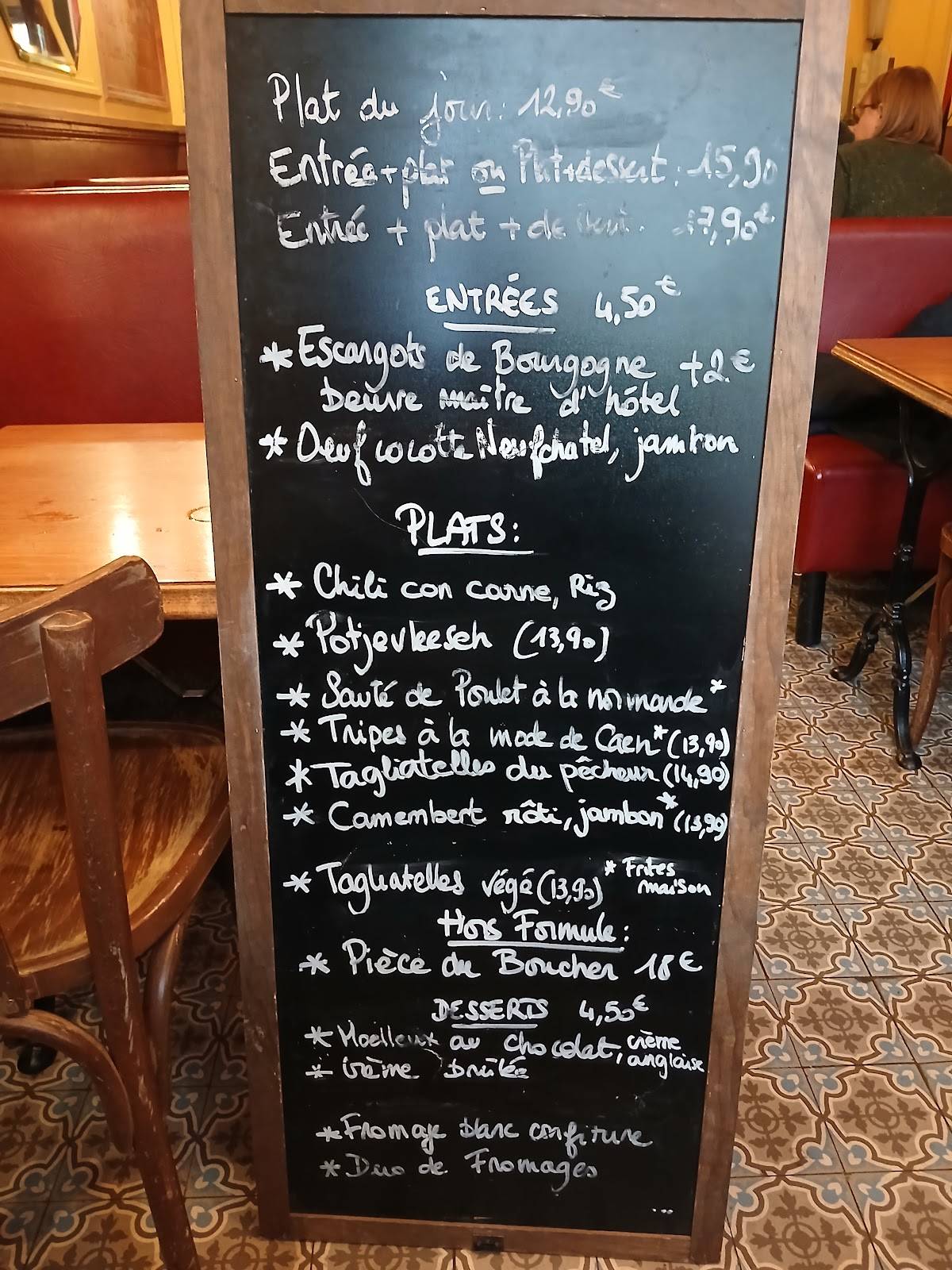Menu de Café de l'Époque