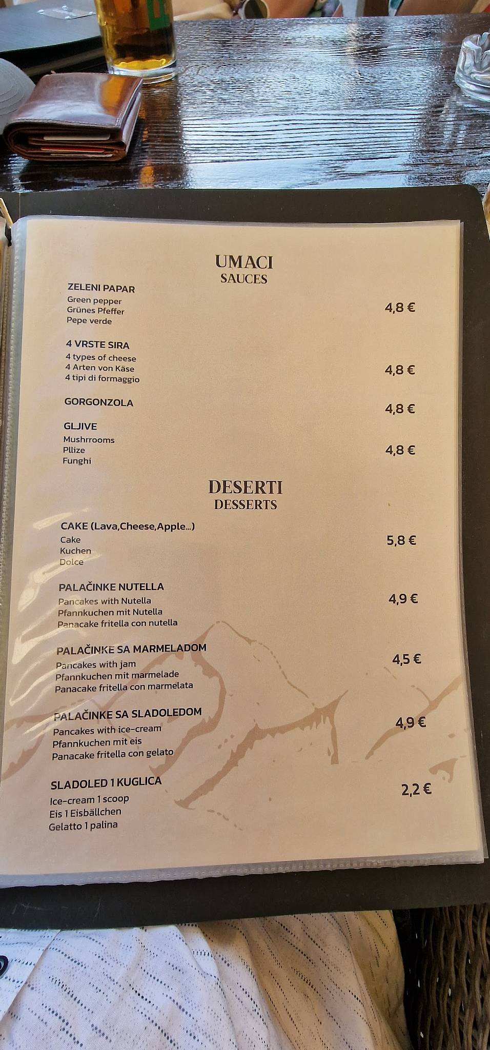 Menu di Caffe Bar Puntica 