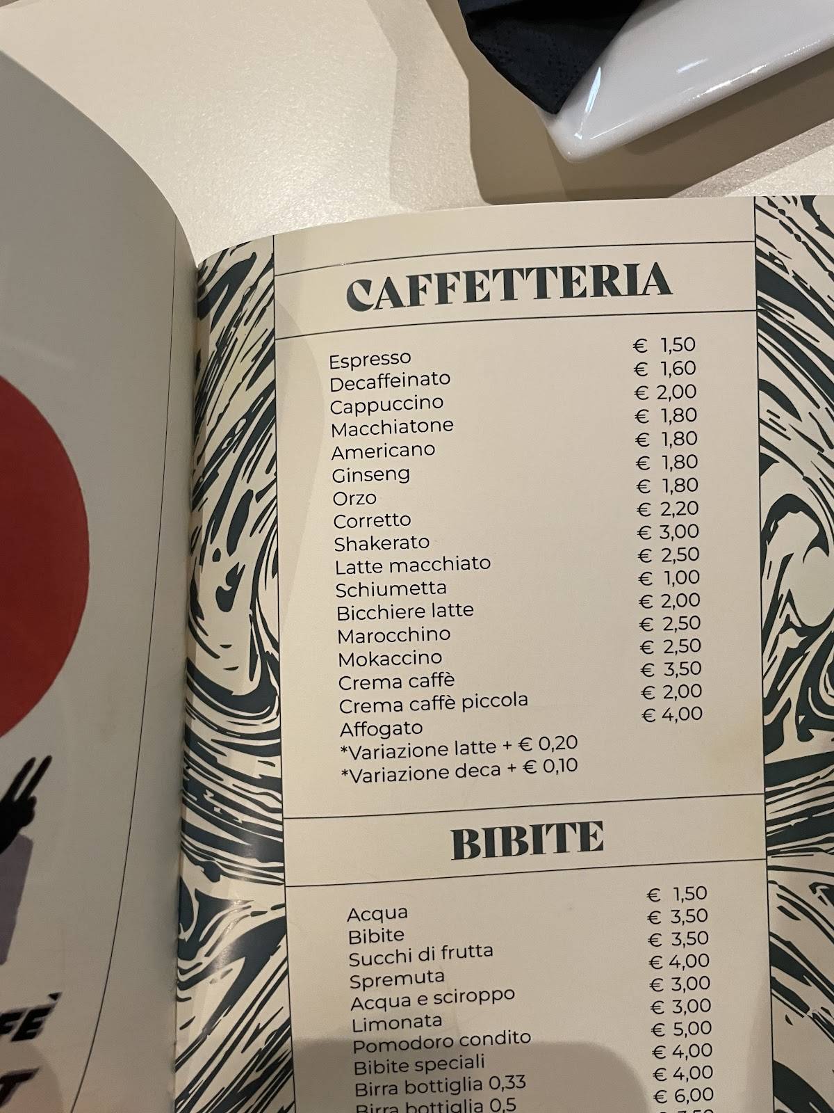 Menu di Caffè Hausbrandt 