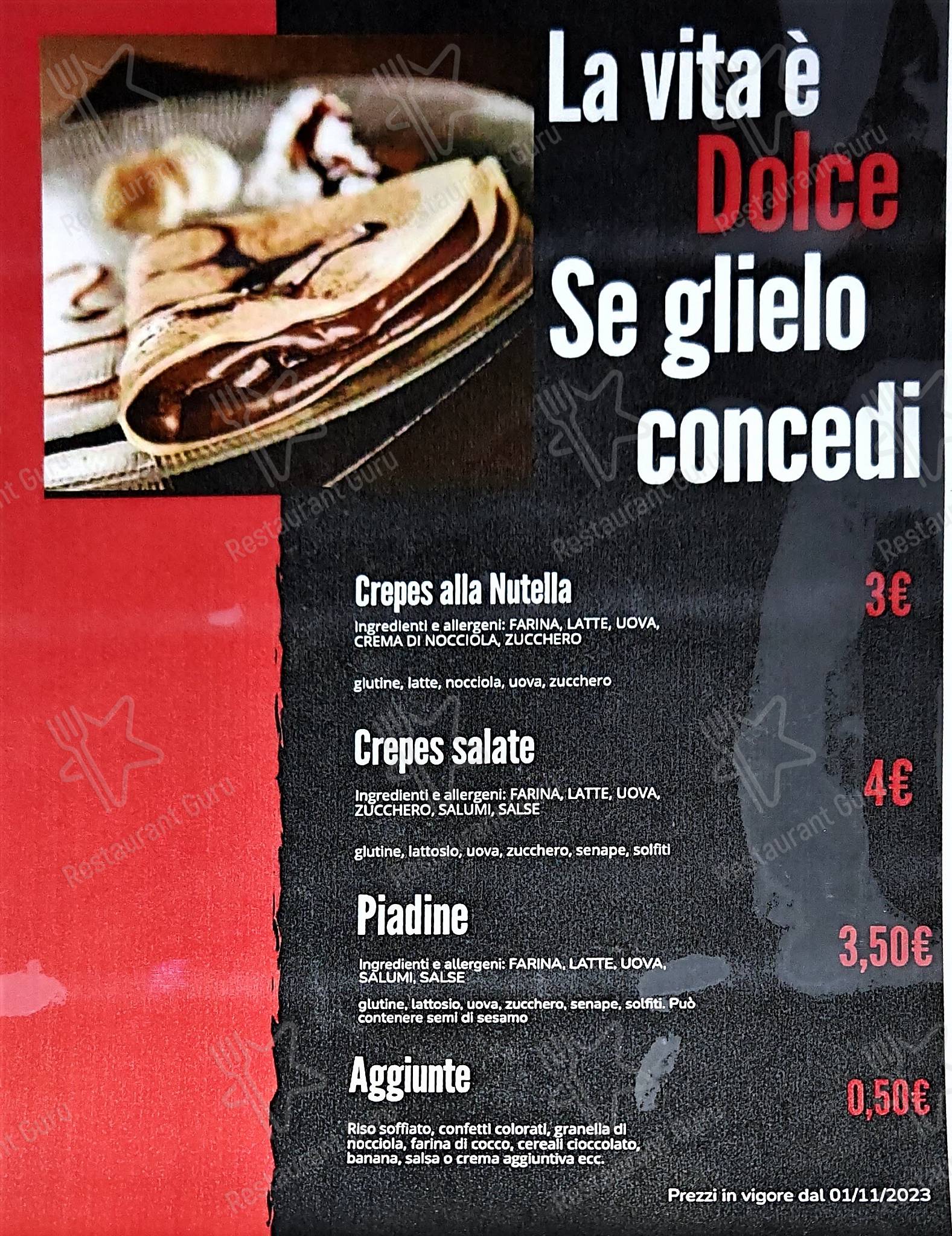 Menu di Caffè Minerva (Creperia, Caffetteria) - piatti e bevande