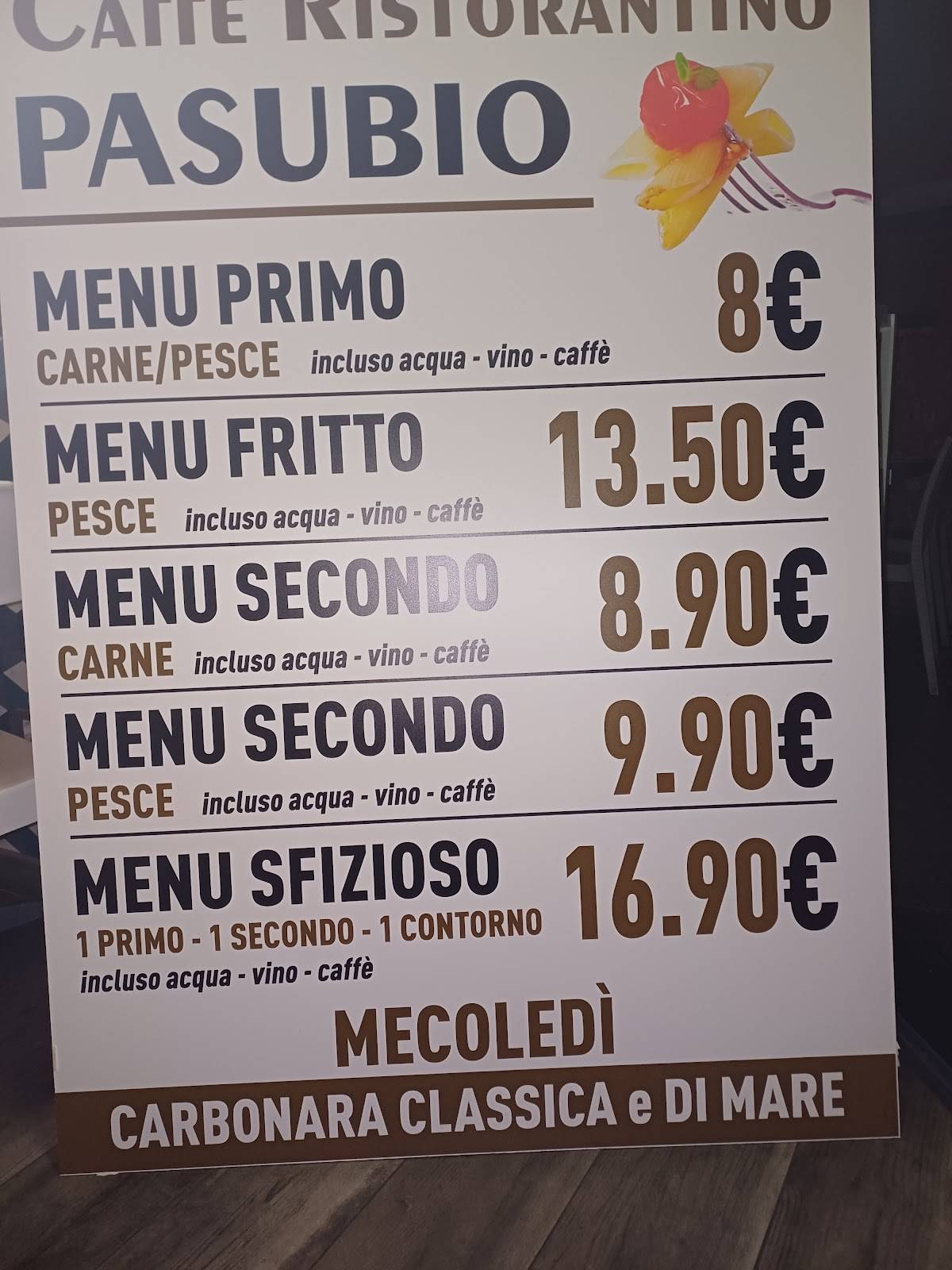 Menu di Caffè Ristorantino Pasubio 