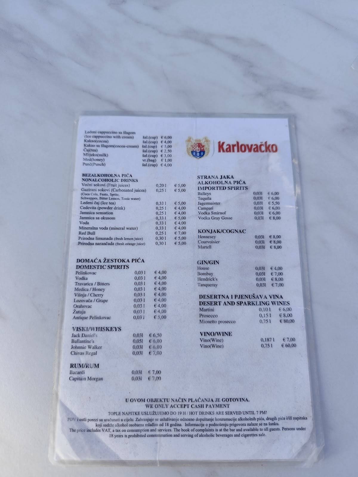 Menu di Caffe Romana 