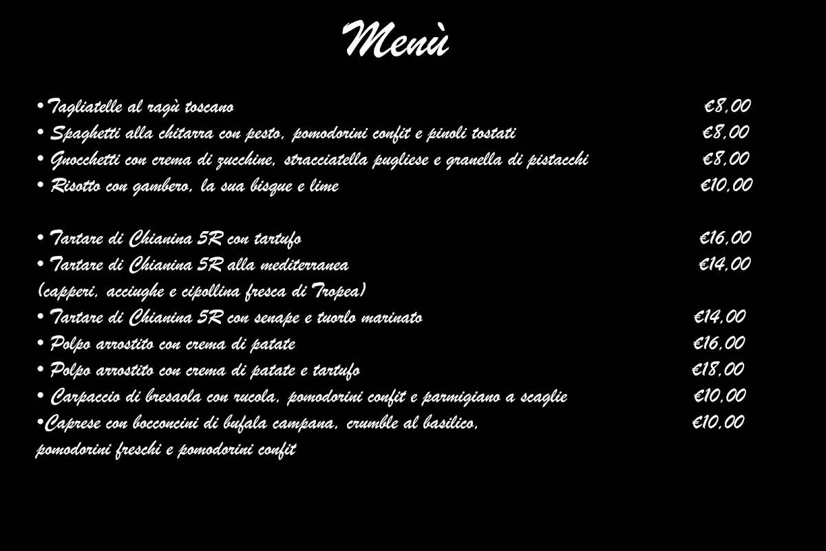 Menu di Caffè Via Veneto 