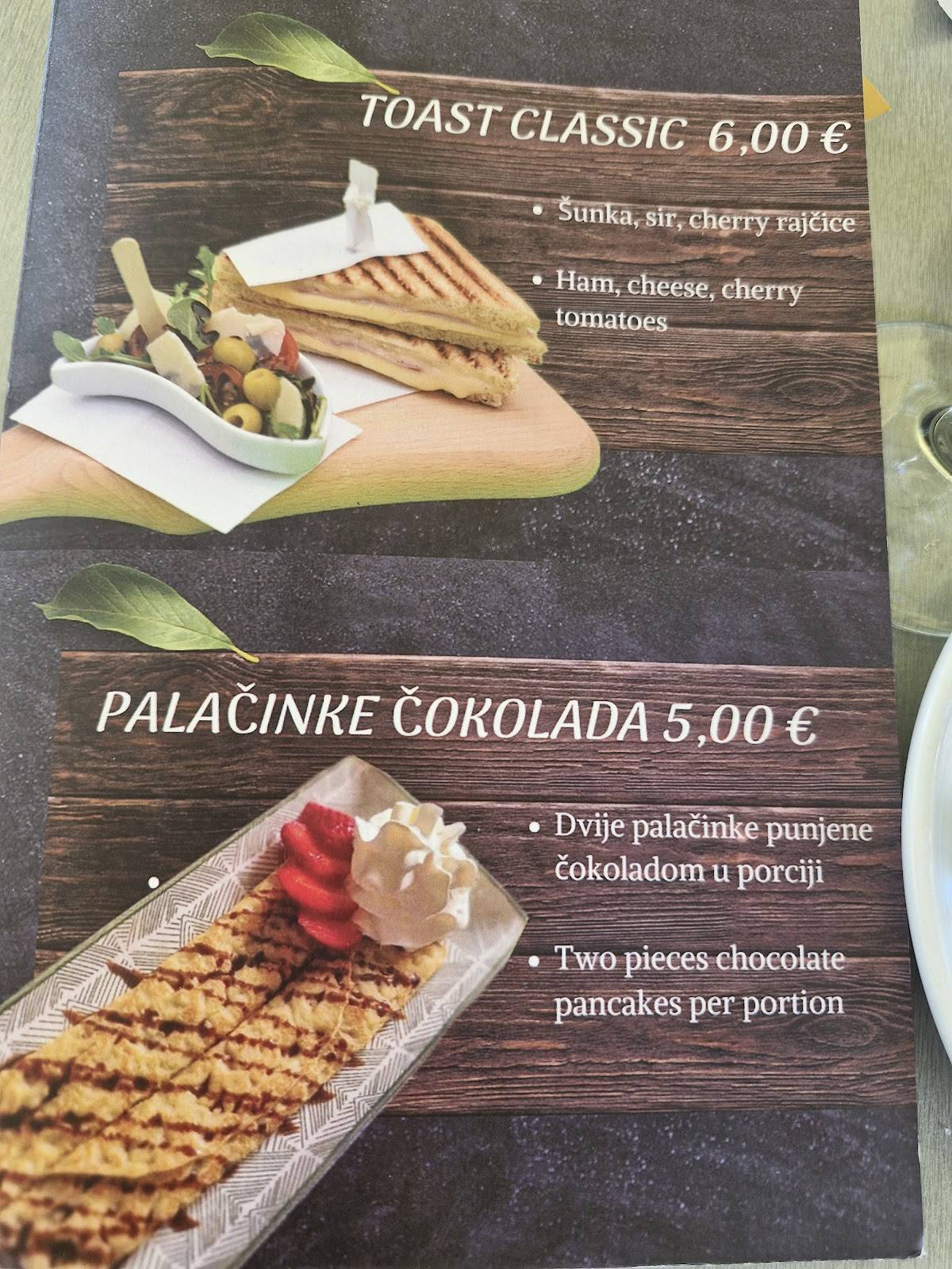 Menu di Caffè bar Kukuriku 