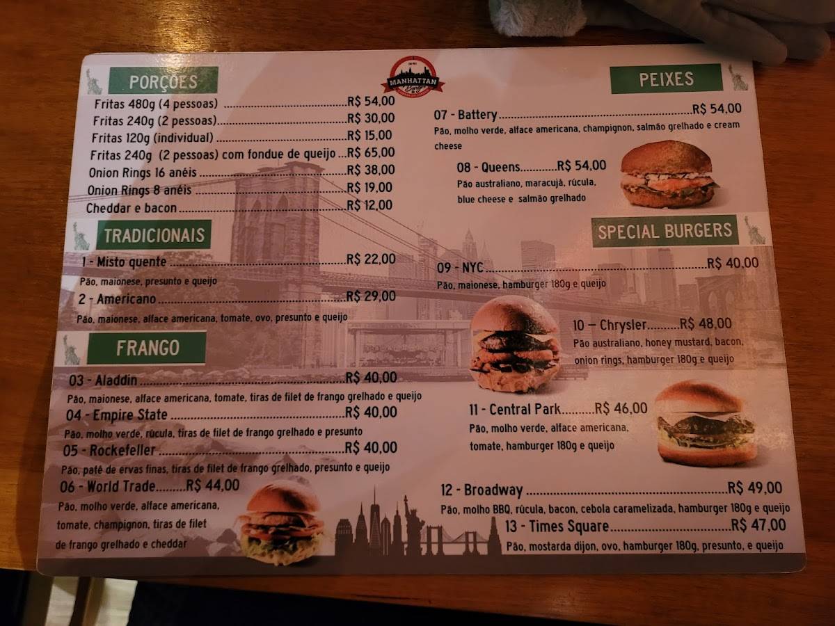 Manhattan Burger cardápio