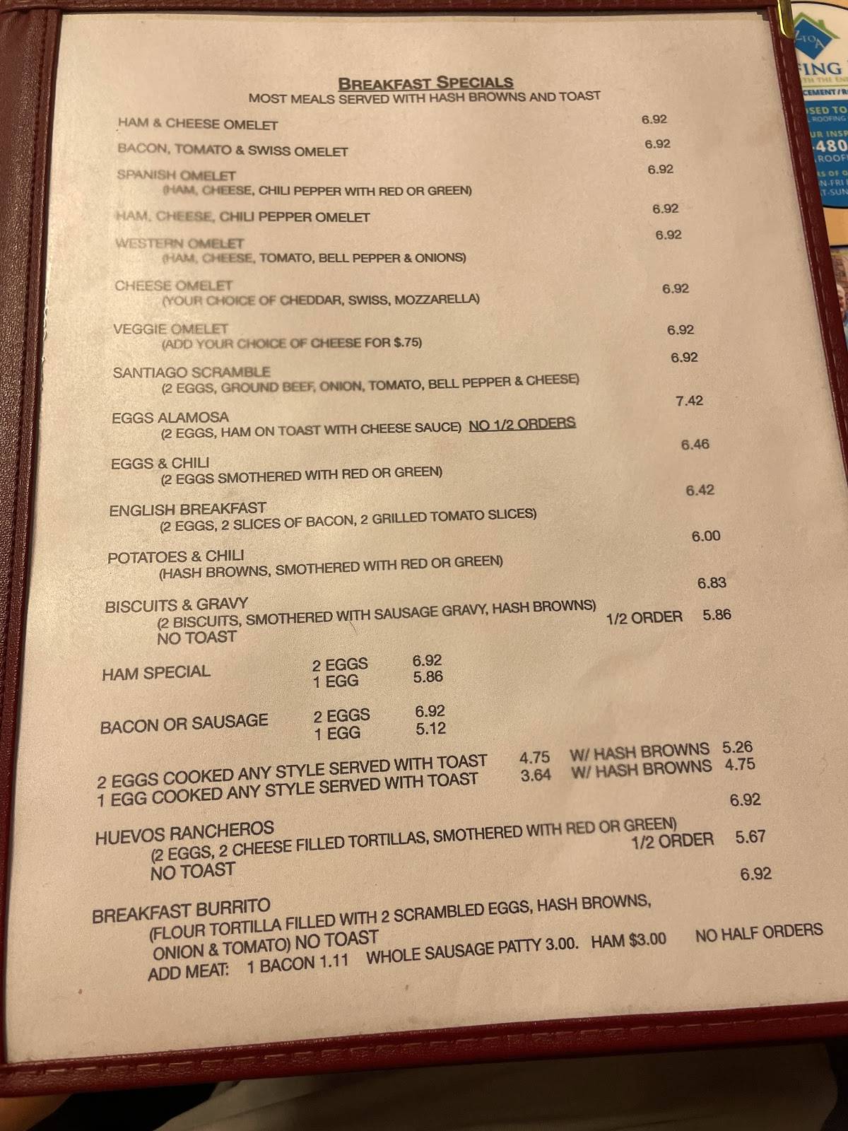 Menu at Campus Café restaurant, Alamosa, 435 Poncha Ave