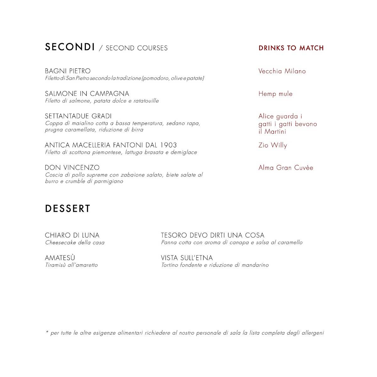 Menu di Canapè Milano 