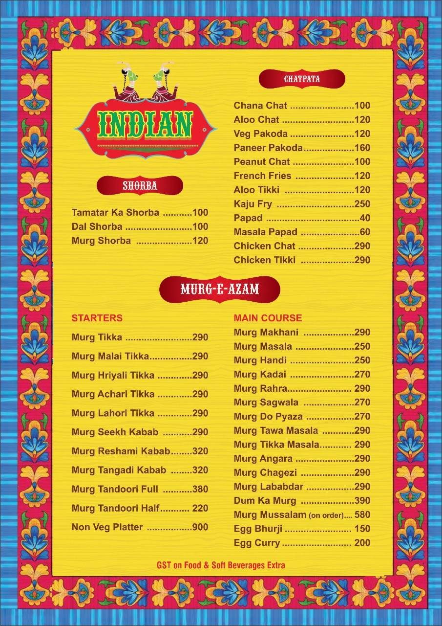 Urban Turban menu