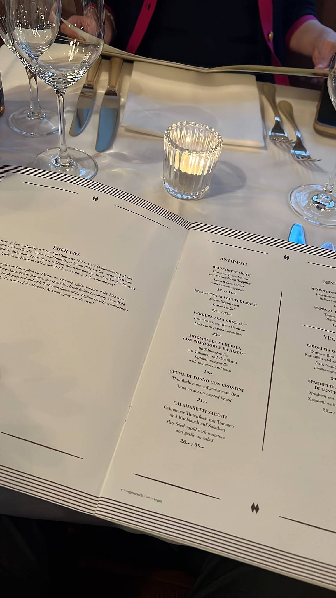 Menu di Cantinetta Antinori 