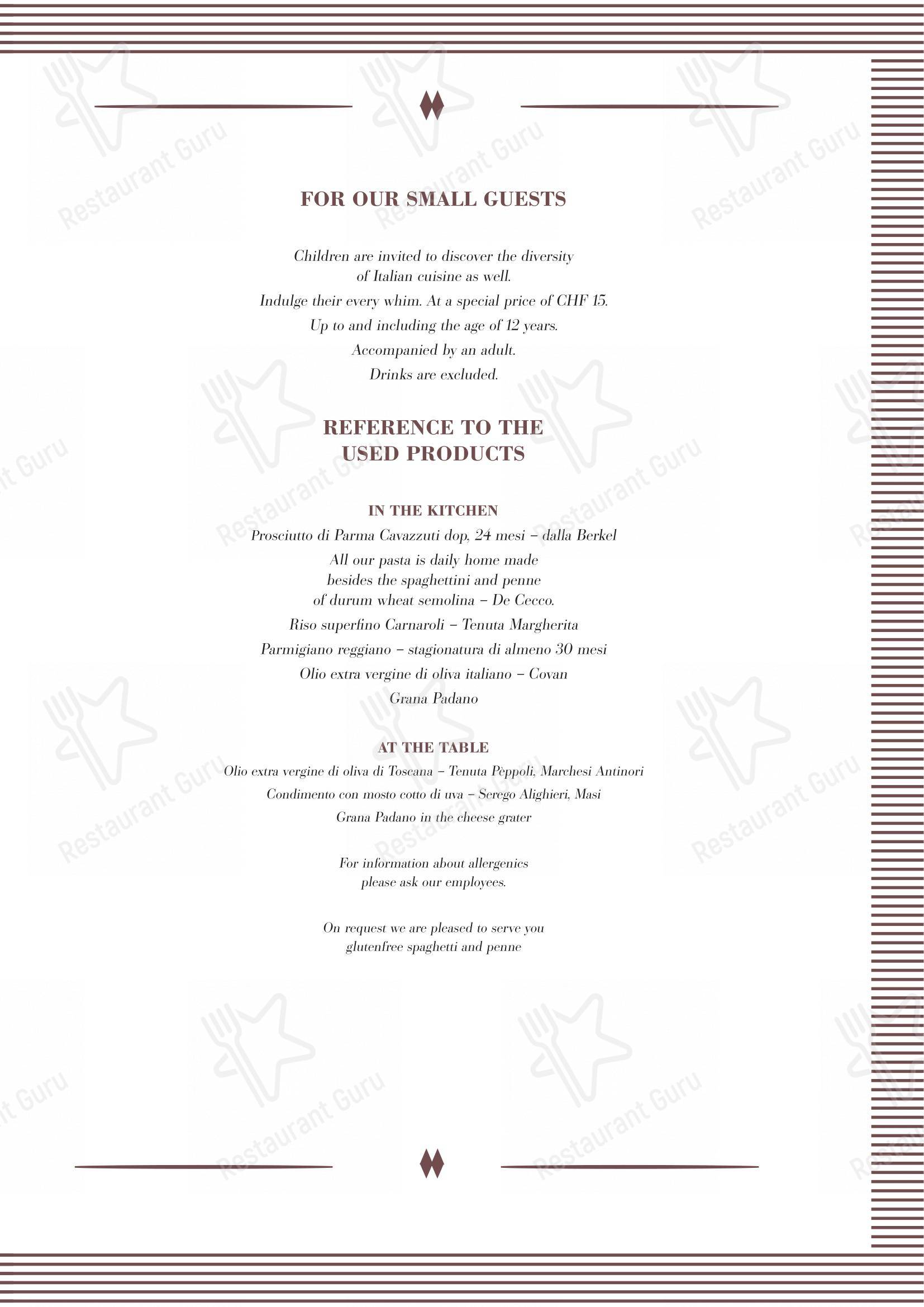 Menu per Cantinetta Antinori ristorante