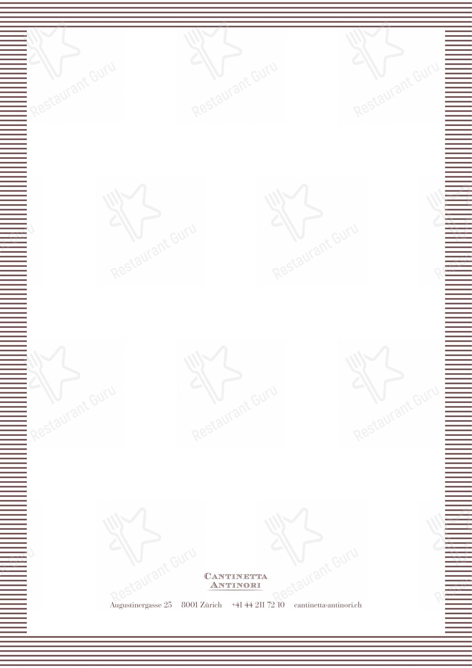 Cantinetta Antinori in Zurigo - Menu