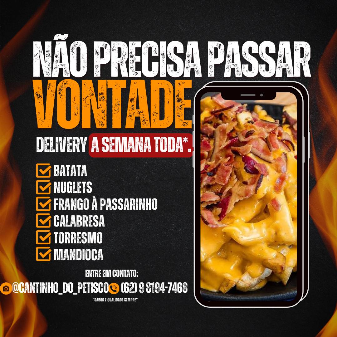 Cantinho do petisco cardápio