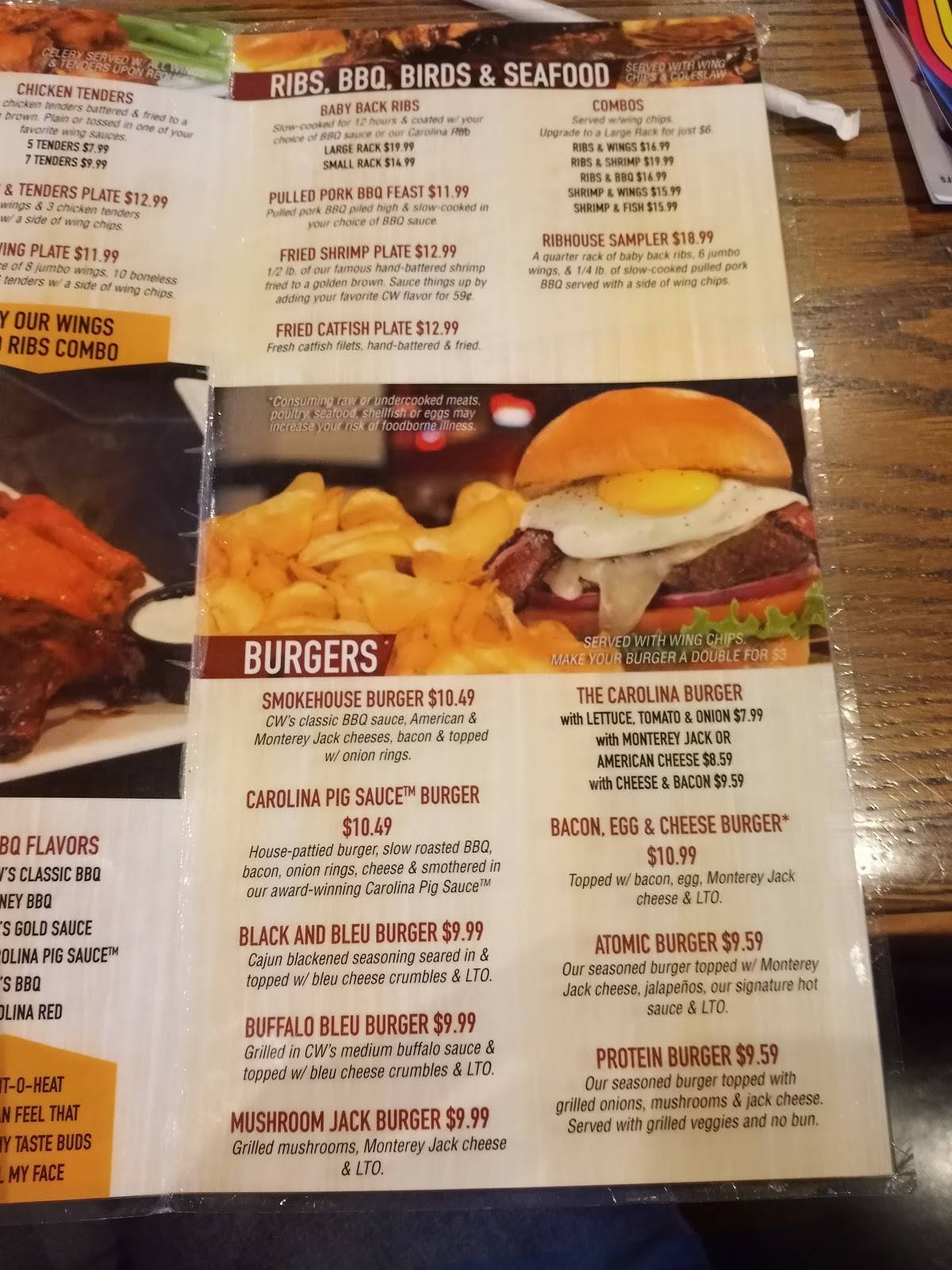 Menu at Carolina Wings & Rib House restaurant, Lexington, S Lake Dr
