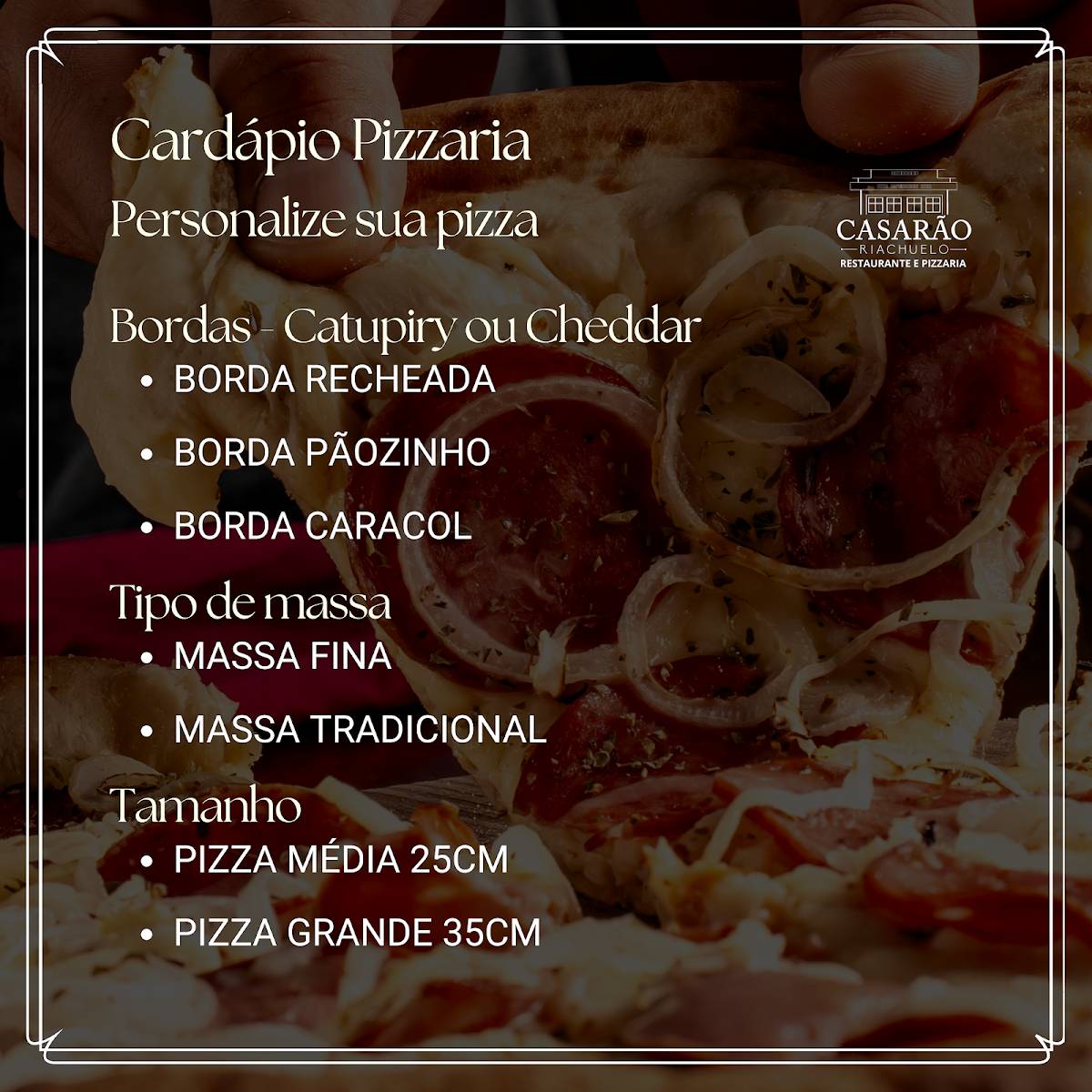 Casarão Riachuelo Restaurante e Pizzaria cardápio