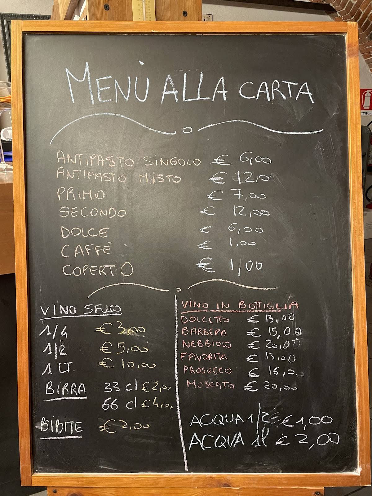 Menu di Cascina della Riva 