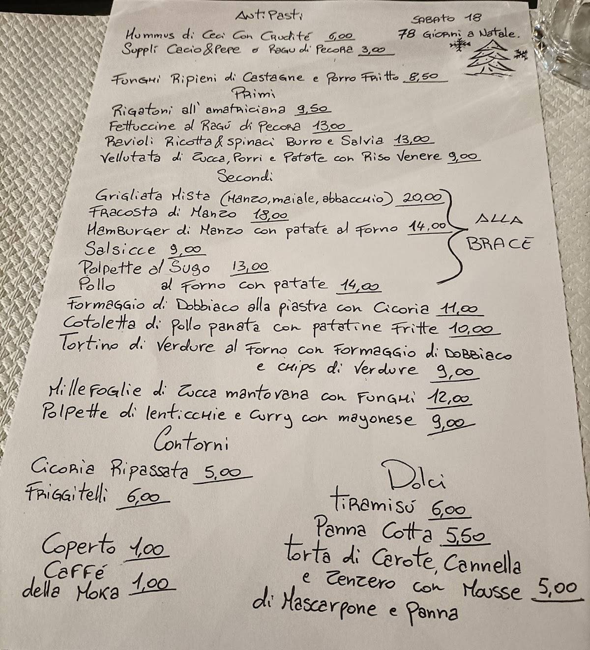 Menu di Casetta Rossa 