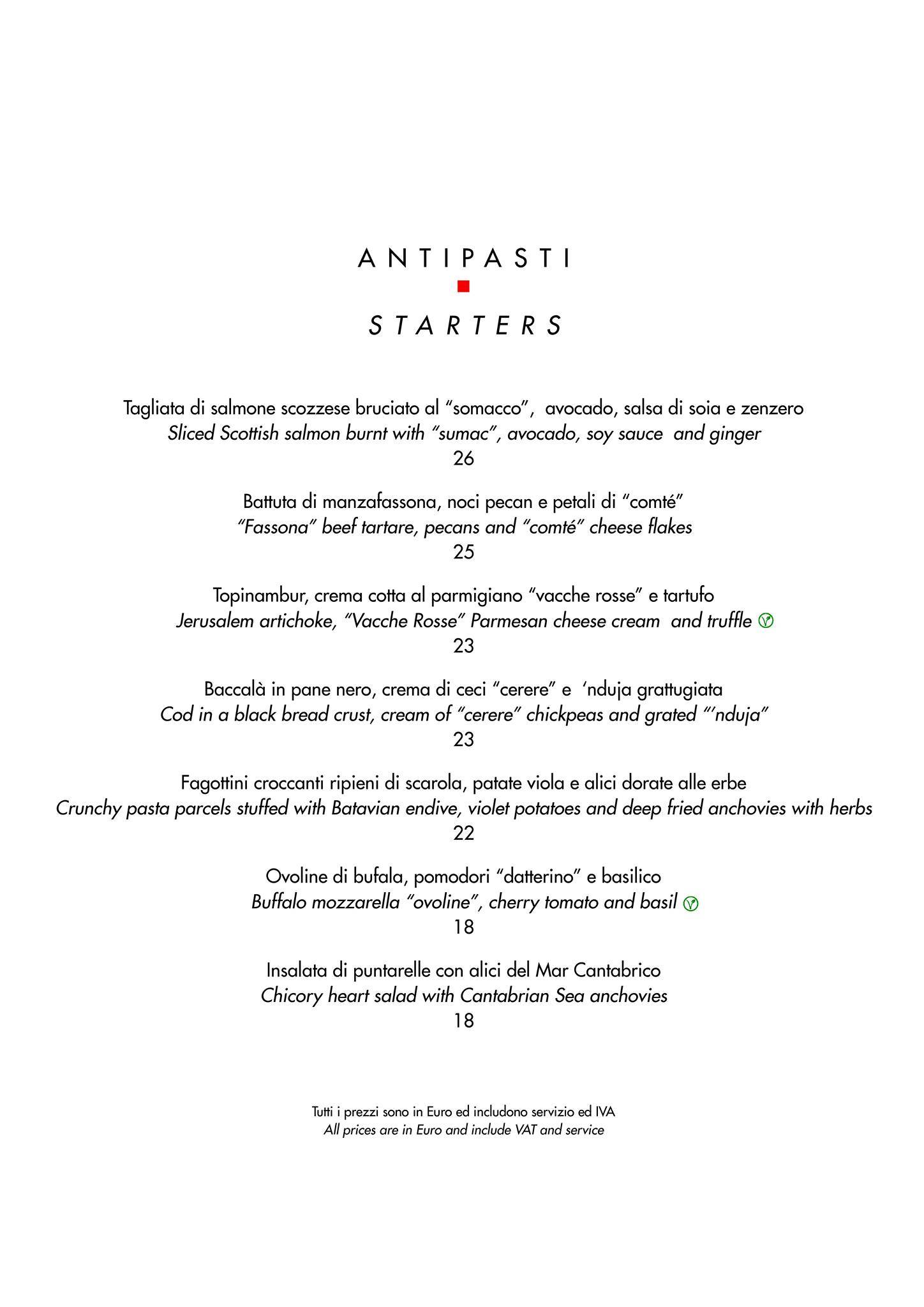 Menu di Casina Valadier 