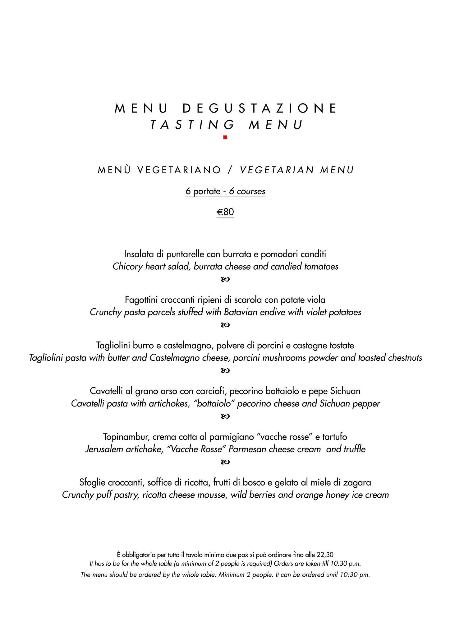 Menu di Casina Valadier 