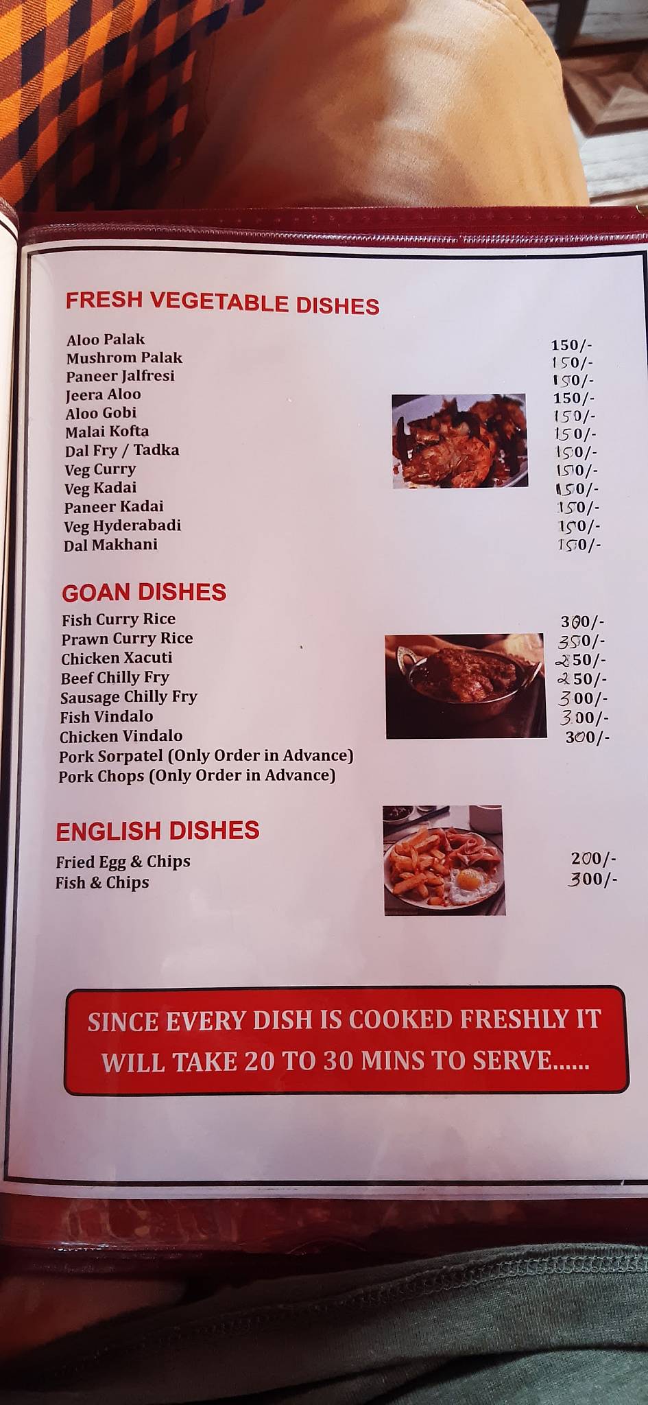 Casmy Guest House & Restaurant menu