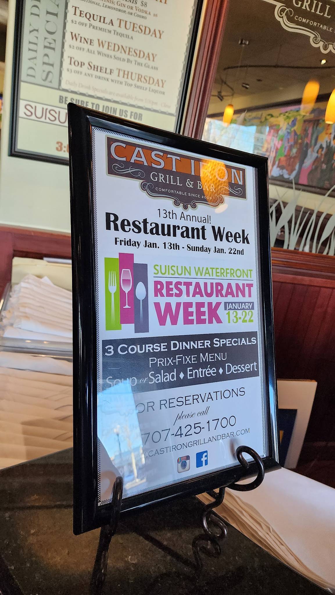 Carta de Cast Iron Grill & Bar, Suisun City