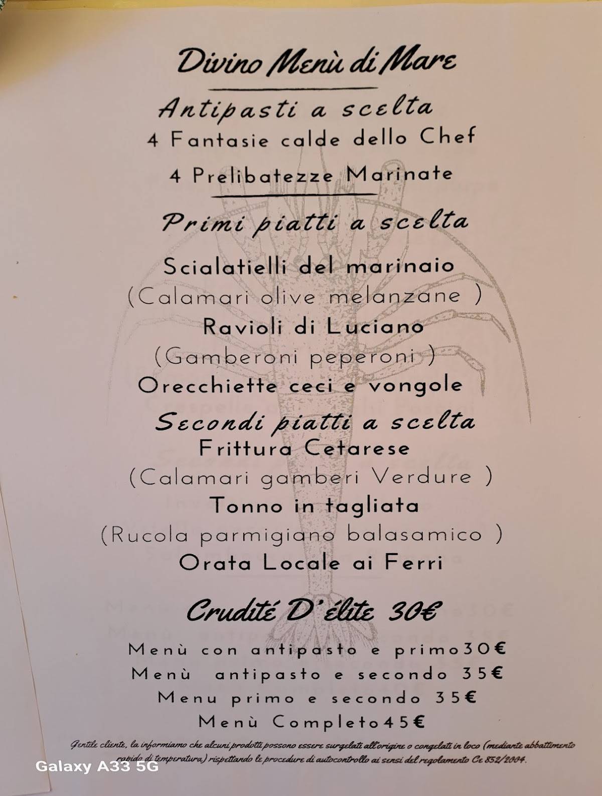 Menu di Divino Ristorante Vineria 
