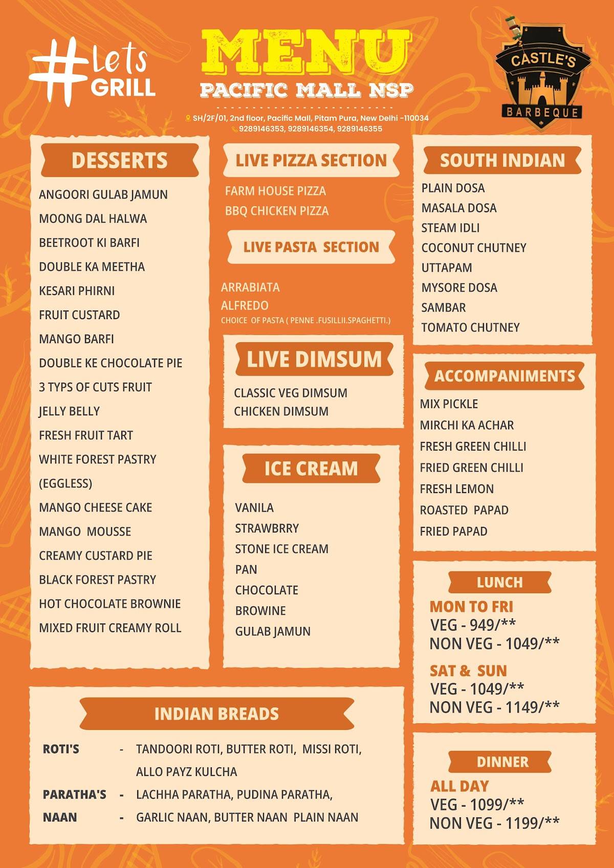 Castle's Barbeque - NSP menu