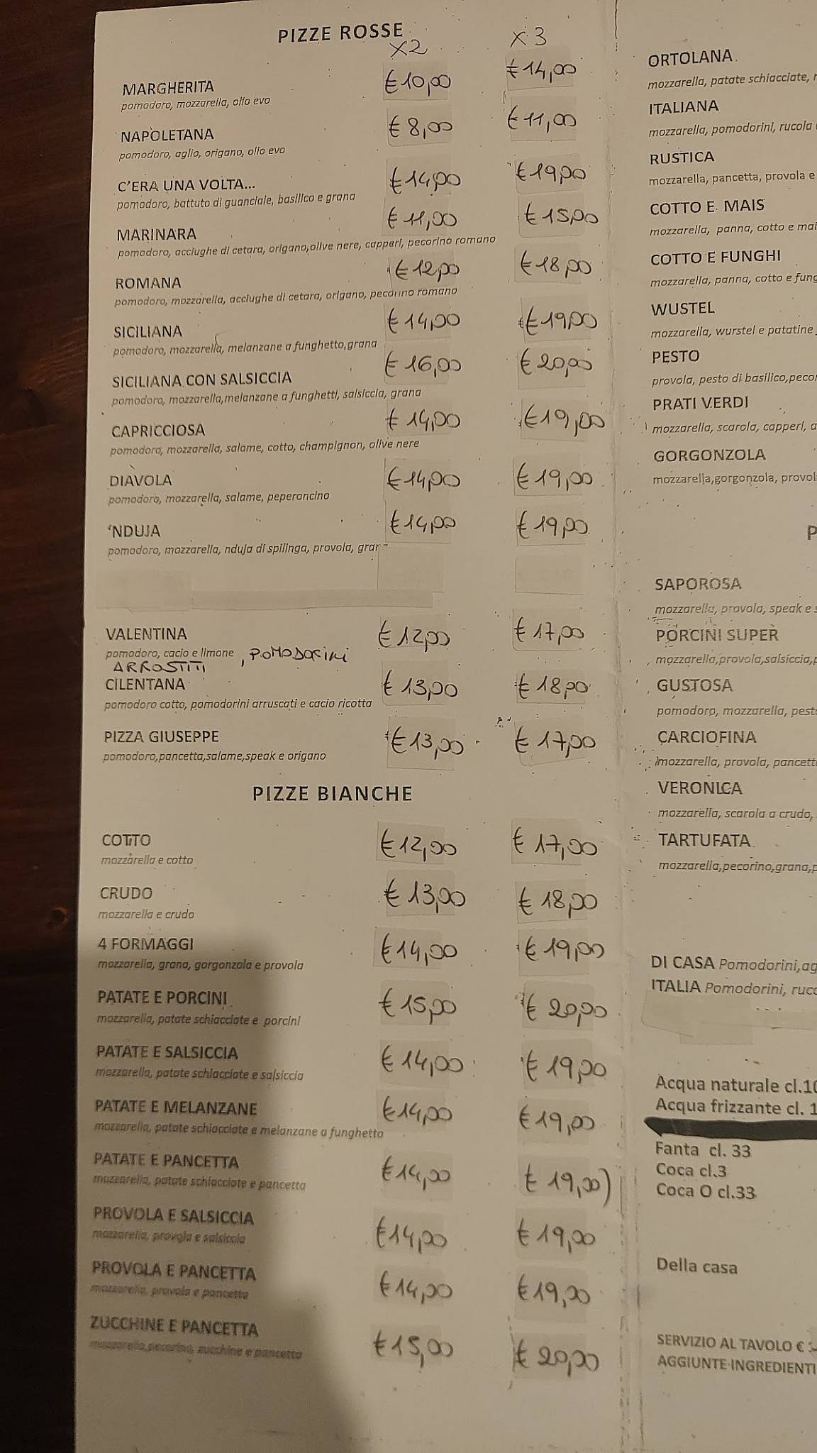 Menu di C'era una volta la Fontana Vecchia 