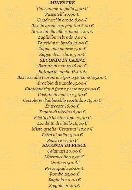 Menu di Cesarina 