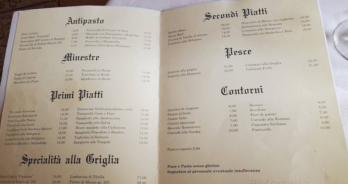Menu di Cesarina 