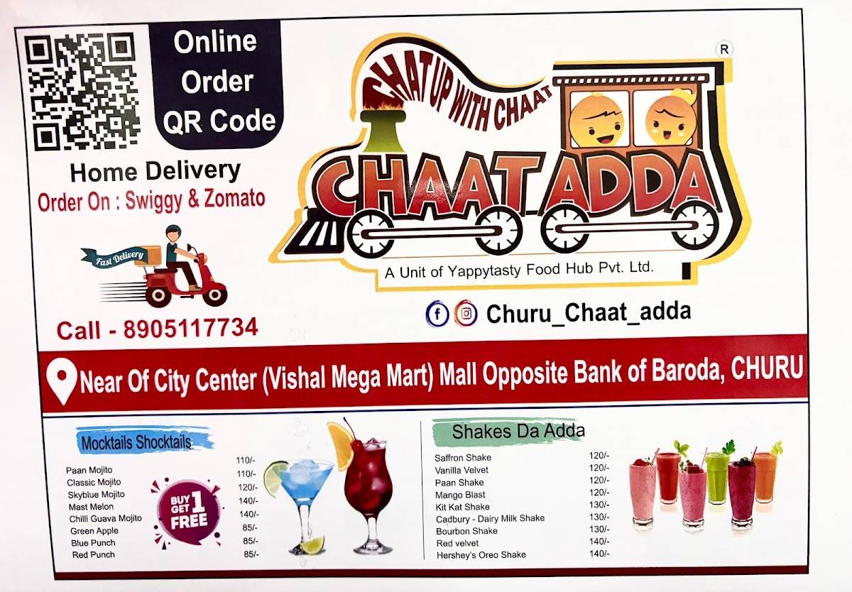 Chaat Adda Churu menu