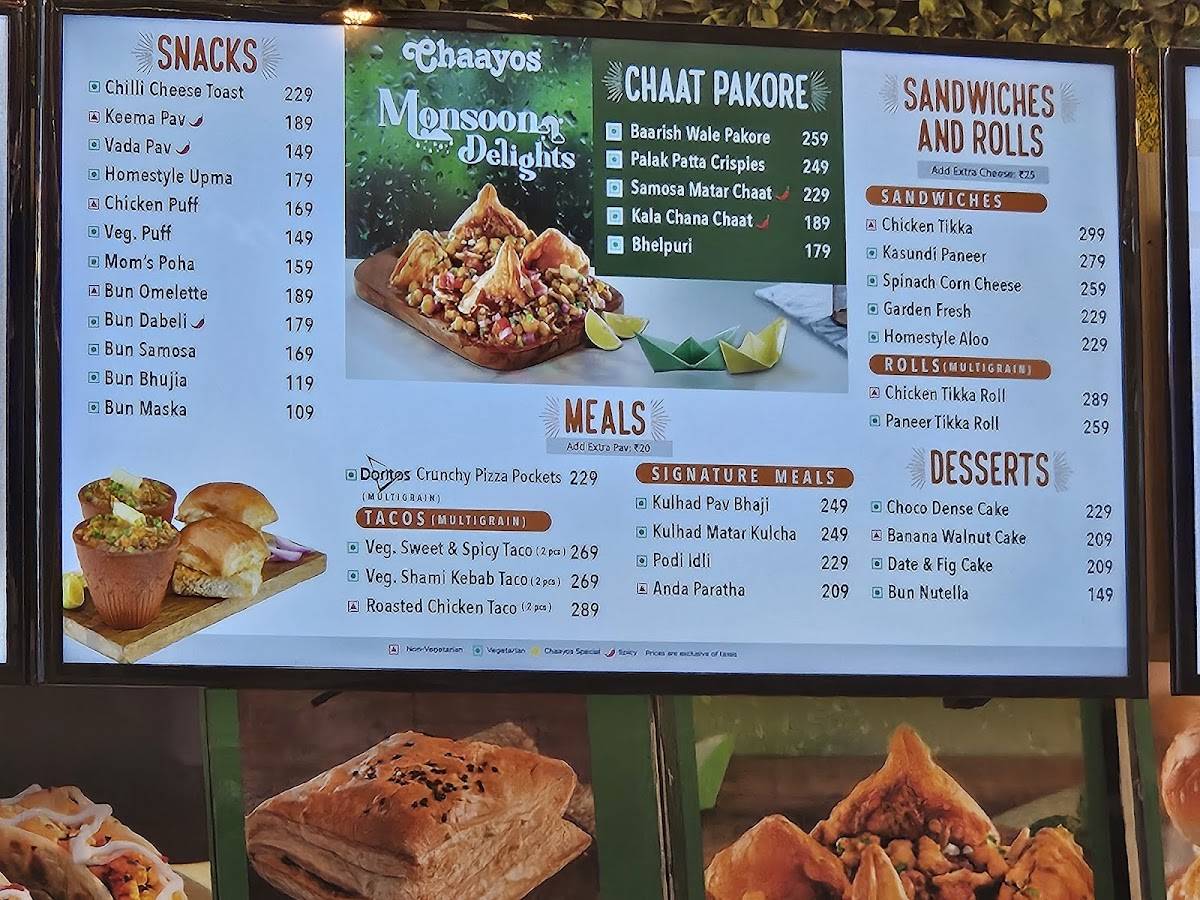 Chaayos Cafe at GF Elante Mall menu