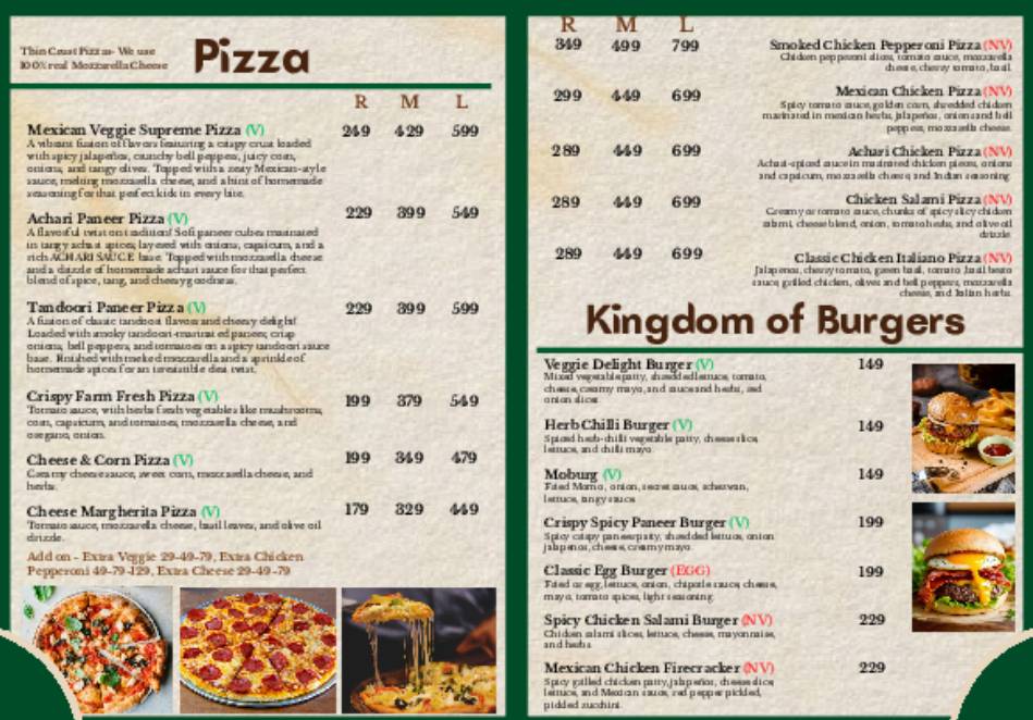Chaiyum menu