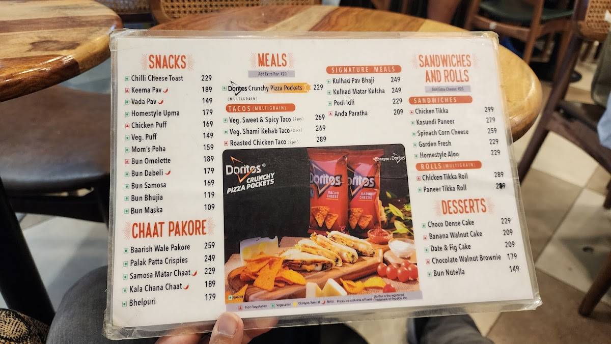 Chaayos Cafe at GF Elante Mall menu