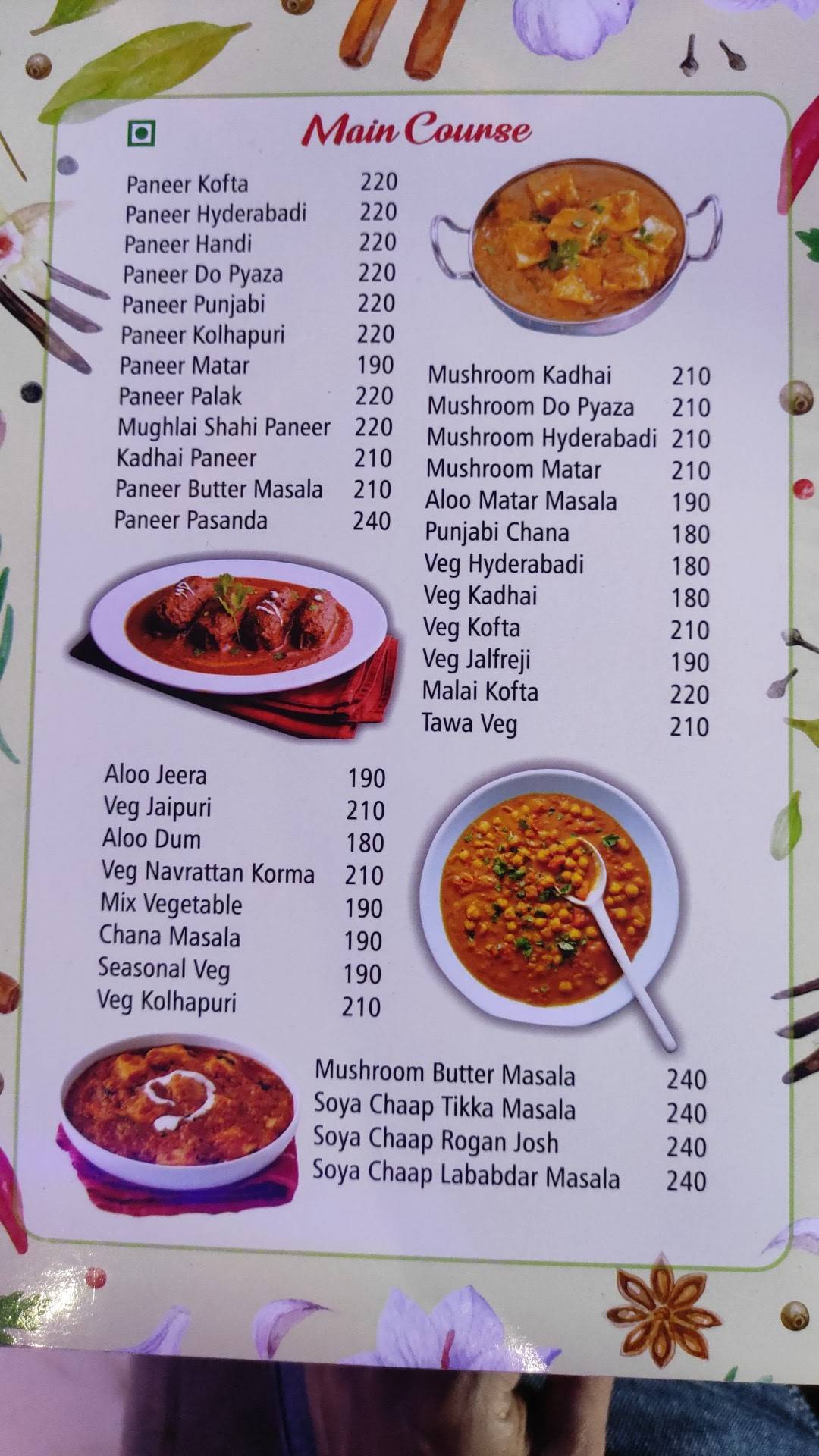 Chef Corner - Indian Restaurant in Kadma Jamshedpur/ Best Restaurant in Kadma Jamshedpur menu