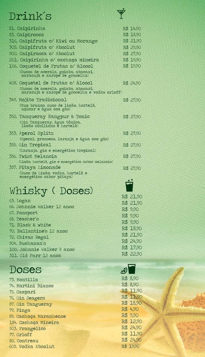 Cheiro Verde cardápio