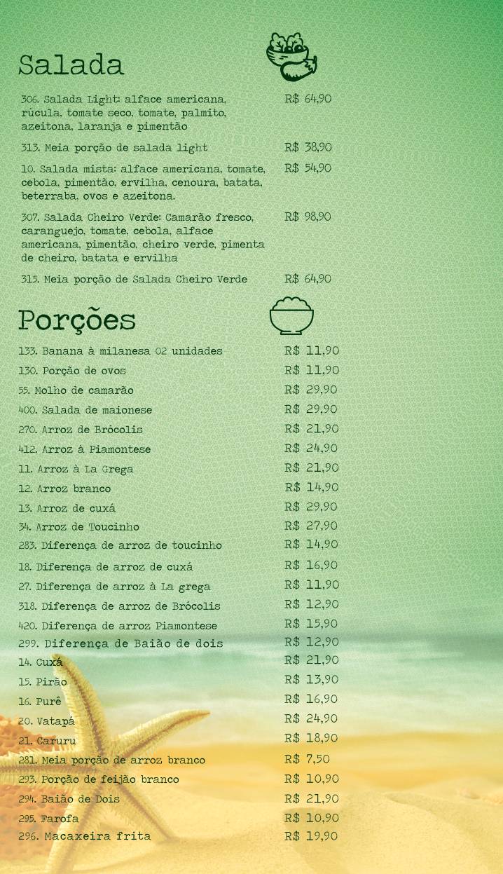 Cheiro Verde cardápio