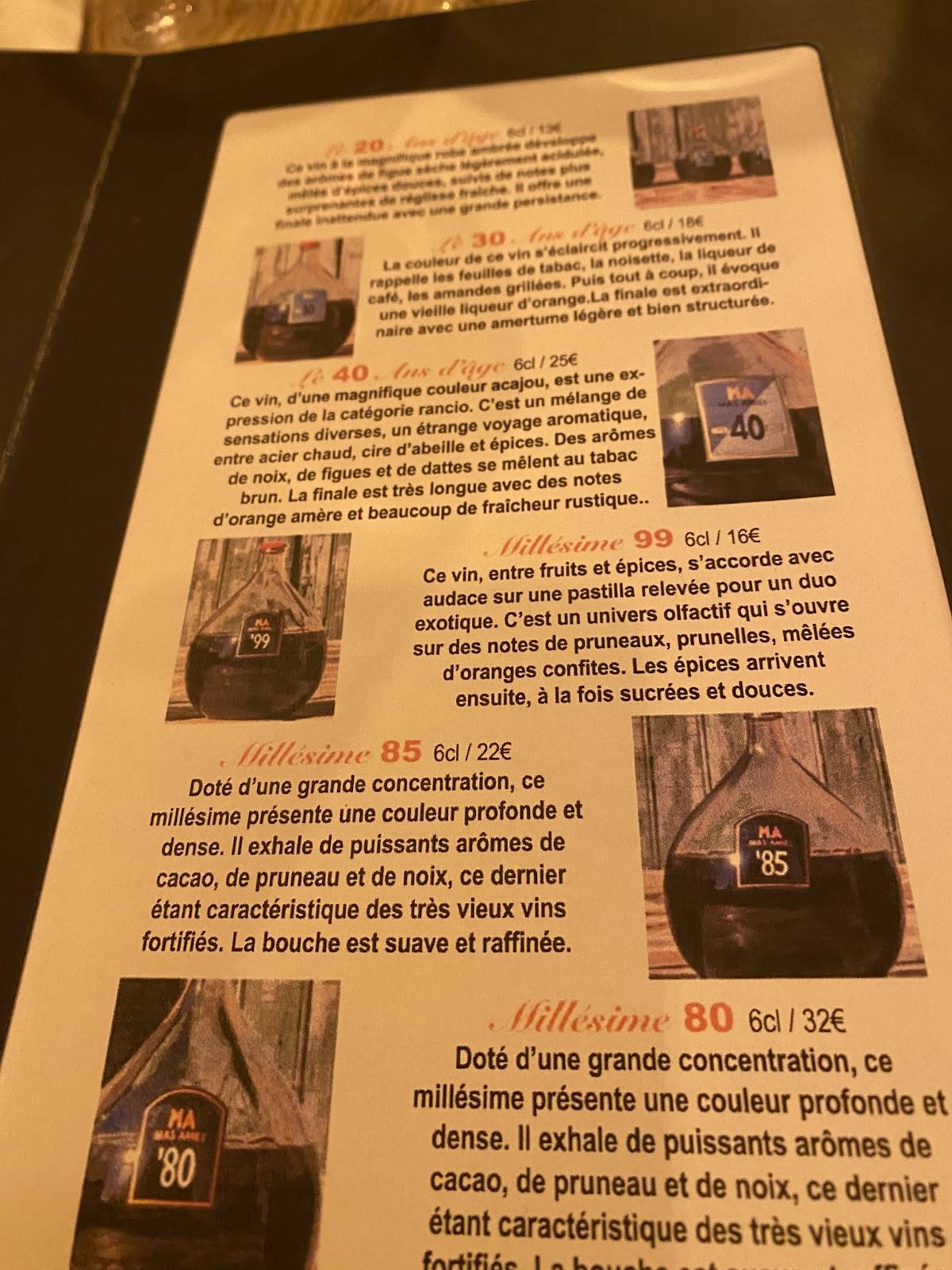 Menu de Chez Brigitte